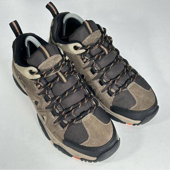 New Eddie Bauer Trail Hiking Outdoor Sneaker Leather Brown/ Orange Shoe; Men’s 8 - Picture 6 of 16